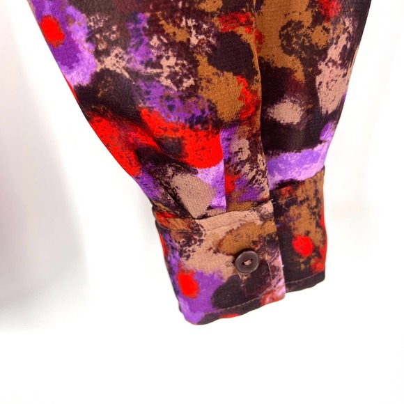 Coldwater Creek Womens Size Medium 10-12 Red Lightweight Blouse shirt Top Fall - Picture 5 of 8